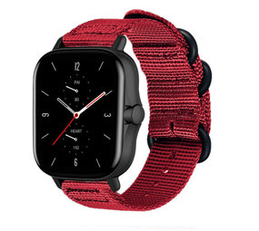 Strap-it Bracelet nylon boucle Amazfit GTS 2 (rouge)