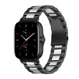 Strap-it Bracelet acier Amazfit GTS 2 (noir/argent)