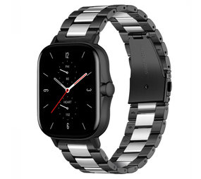 Strap-it Bracelet acier Amazfit GTS 2 (noir/argent)
