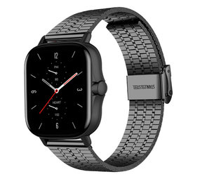 Strap-it Bracelet acier inoxydable Amazfit GTS 2 (noir)