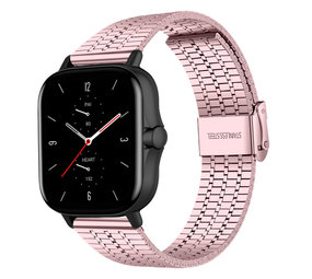 Strap-it Bracelet acier inoxydable Amazfit GTS 2 (rose)