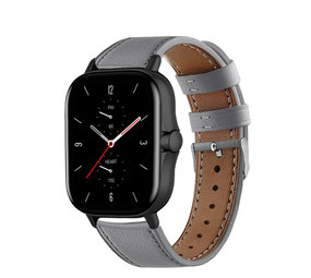 Strap-it Bracelet cuir Amazfit GTS 2 (gris)