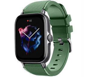 Strap-it Bracelet silicone Amazfit GTS 3 (vert armée)