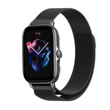 Strap-it Bracelet Milanais Amazfit GTS 3 (noir)