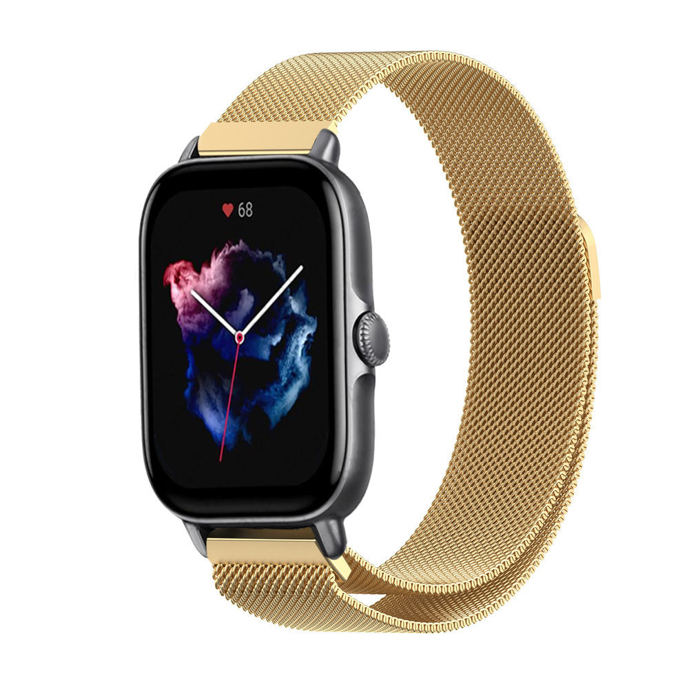 Strap-it Strap-it Bracelet Milanais Amazfit GTS 3 (or)