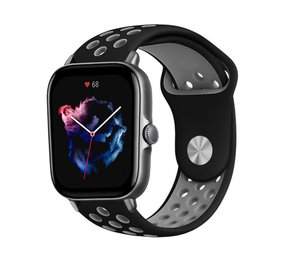 Strap-it Bracelet sport Amazfit GTS 3 (noir/gris) Strap-it Bracelet sport Amazfit GTS 3 (noir/gris)