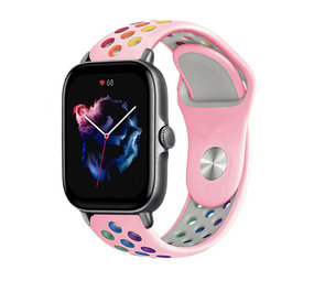 Strap-it Bracelet sport Amazfit GTS 3 (rose/coloré) Strap-it Bracelet sport Amazfit GTS 3 (rose/coloré)