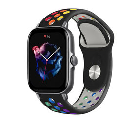 Strap-it Bracelet sport Amazfit GTS 3 (noir/coloré) Strap-it Bracelet sport Amazfit GTS 3 (noir/coloré)