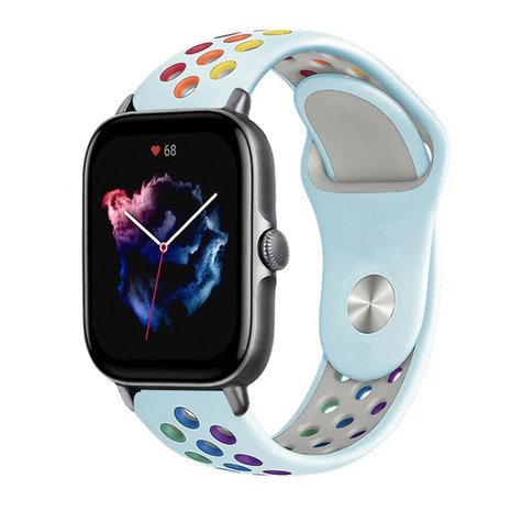 Strap-it Strap-it Bracelet sport Amazfit GTS 3 (bleu clair/coloré) Strap-it Strap-it Bracelet sport Amazfit GTS 3 (bleu clair/coloré)