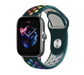 Strap-it Bracelet sport Amazfit GTS 3 (vert sapin/coloré)