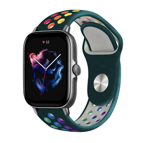 Strap-it Strap-it Bracelet sport Amazfit GTS 3 (vert sapin/coloré)