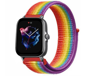 Strap-it Bracelet nylon Amazfit GTS 3 (arc-en-ciel)