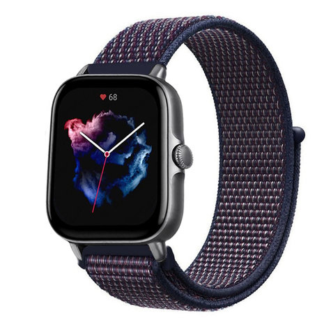 Strap-it Strap-it Bracelet nylon Amazfit GTS 3 (violet-bleu)