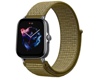 Strap-it Bracelet nylon Amazfit GTS 3 (olive)