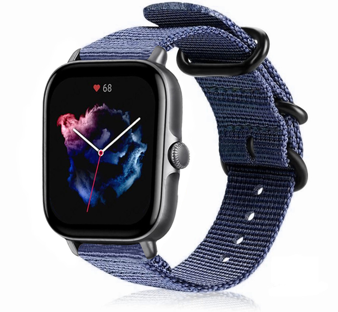 Strap-it Strap-it Bracelet nylon boucle Amazfit GTS 3 (bleu) Strap-it Strap-it Bracelet nylon boucle Amazfit GTS 3 (bleu)