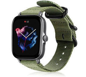 Strap-it Bracelet nylon boucle Amazfit GTS 3 (vert)