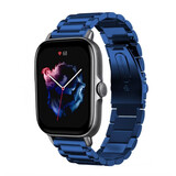Strap-it Bracelet acier Amazfit GTS 3 (bleu)