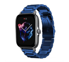 Strap-it Bracelet acier Amazfit GTS 3 (bleu)
