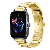 Strap-it Bracelet acier Amazfit GTS 3 (or)