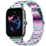 Strap-it Bracelet acier Amazfit GTS 3 (arc-en-ciel)