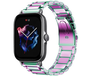 Strap-it Bracelet acier Amazfit GTS 3 (arc-en-ciel)
