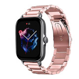 Strap-it Bracelet acier Amazfit GTS 3 (rose)