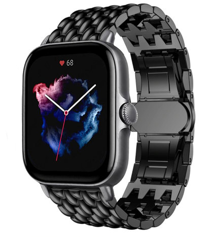 Strap-it Strap-it Bracelet acier dragon Amazfit GTS 3 (noir)