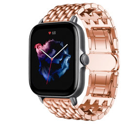 Strap-it Bracelet acier dragon Amazfit GTS 3 (or rose)