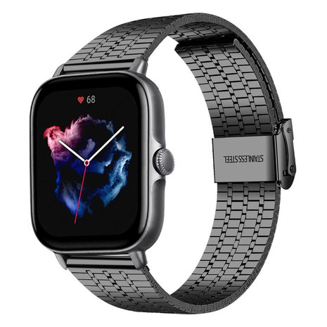 Strap-it Strap-it Bracelet acier inoxydable Amazfit GTS 3 (noir)