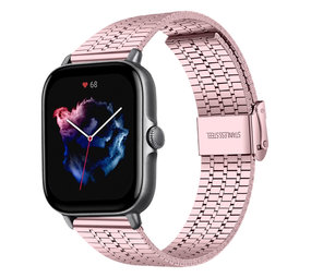 Strap-it Bracelet acier inoxydable Amazfit GTS 3 (rose)