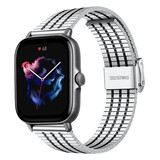 Strap-it Bracelet acier inoxydable Amazfit GTS 3 (argent/noir)
