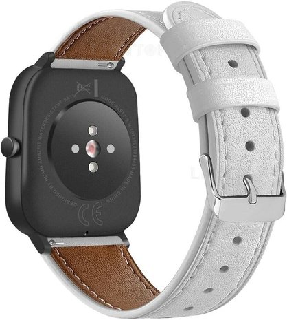 Strap-it Strap-it Bracelet cuir Amazfit GTS 3 (blanc)