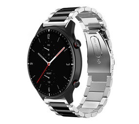 Strap-it Bracelet acier Amazfit GTR 2 (argent/noir)