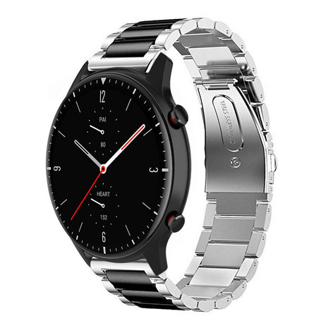 Strap-it Strap-it Bracelet acier Amazfit GTR 2 (argent/noir)