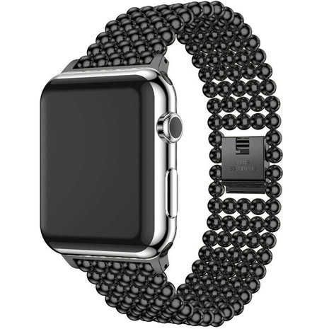 Strap-it Strap-it Bracelet perles acier Apple Watch (noir)
