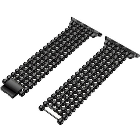 Strap-it Strap-it Bracelet perles acier Apple Watch (noir)
