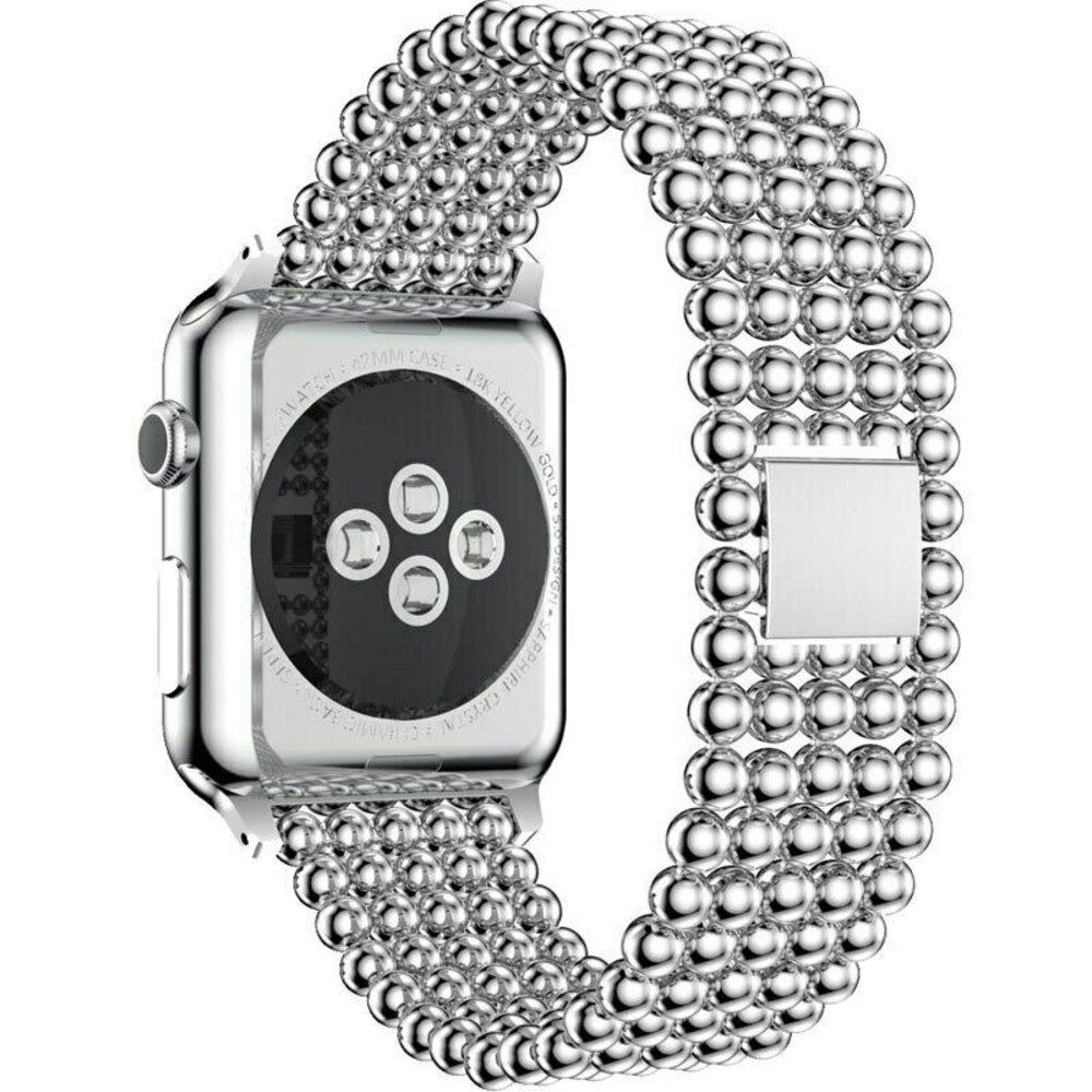 Strap-it Strap-it Bracelet perles acier Apple Watch (argent)