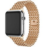 Strap-it Bracelet perles acier Apple Watch (or rose)