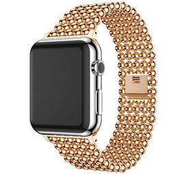 Strap-it Bracelet perles acier Apple Watch (or rose)