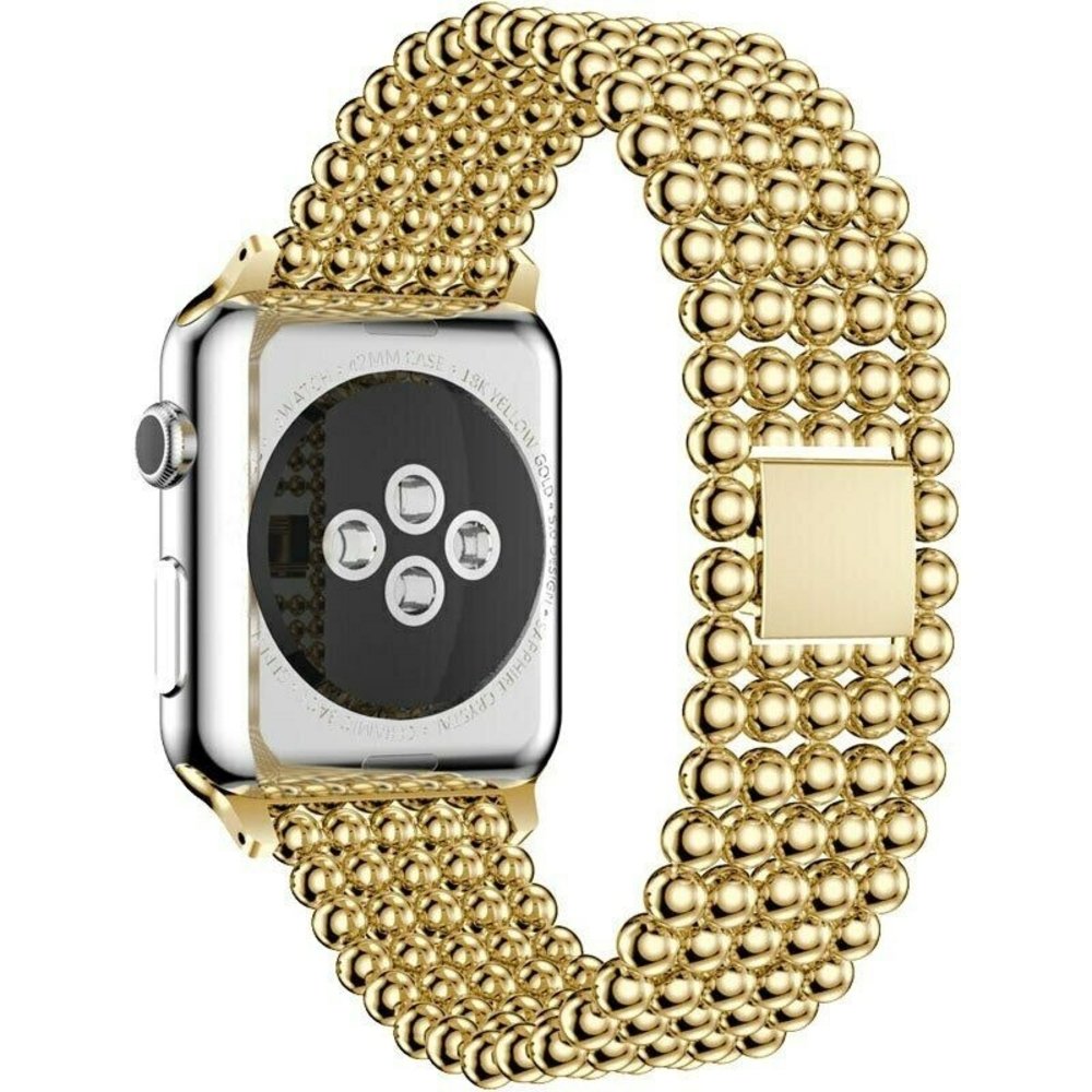 Strap-it Strap-it Bracelet perles acier Apple Watch (or)