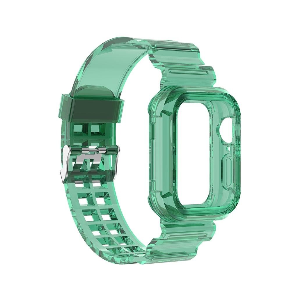 Strap-it Strap-it Bracelet clear TPU Apple Watch (vert transparent)