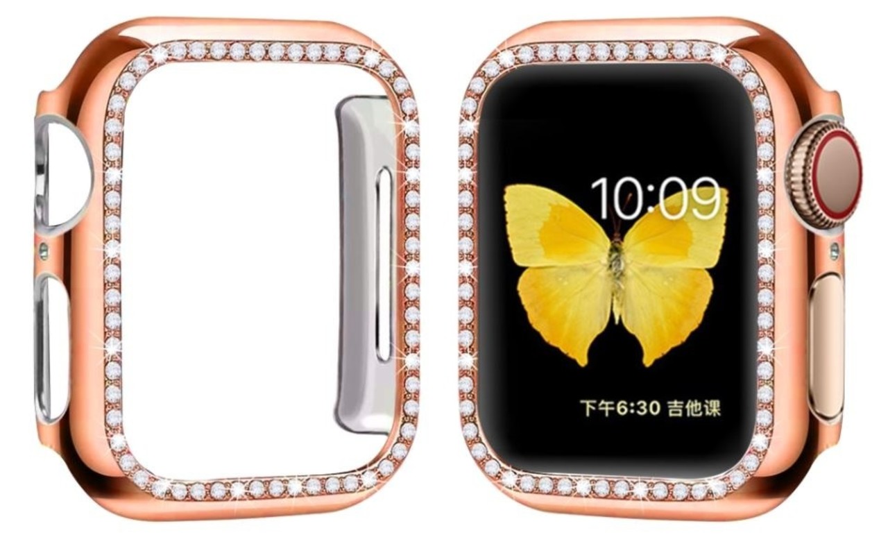 Strap-it Strap-it Coque de protection Diamant  Apple Watch (or rose)