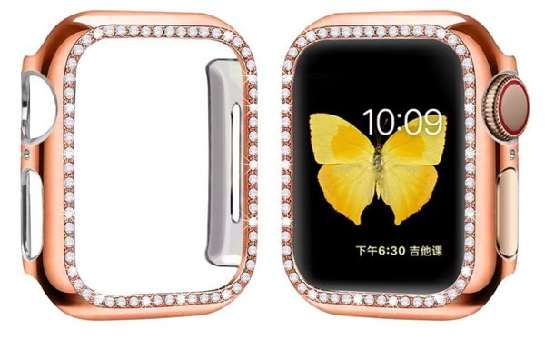Strap-it Strap-it Coque de protection Diamant  Apple Watch (or rose)