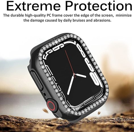 Strap-it Strap-it Coque de protection Diamant Apple Watch 7/8/9 41mm (noir) Strap-it Strap-it Coque de protection Diamant Apple Watch 7/8/9 41mm (noir)