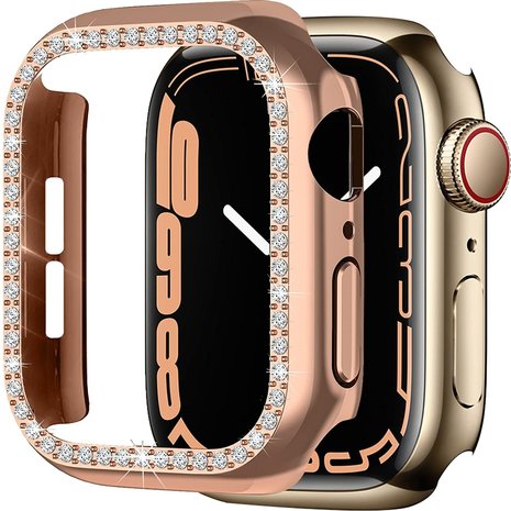 Strap-it Strap-it Coque de protection Diamant Apple Watch 7/8/9 41mm (or rose)