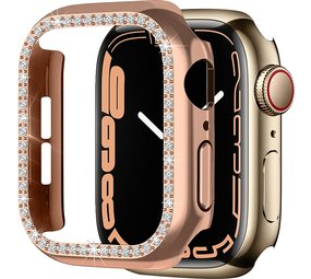 Strap-it Coque de protection Diamond Apple Watch 7/8/9 45mm (or rose)