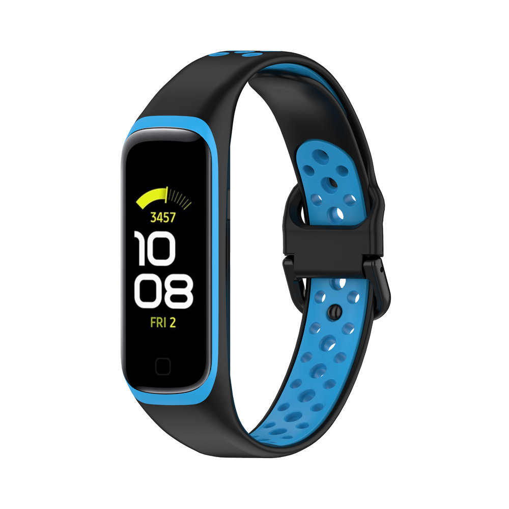 Strap-it Strap-it Bracelet sport Samsung Galaxy Fit 2 (noir / bleu) Strap-it Strap-it Bracelet sport Samsung Galaxy Fit 2 (noir / bleu)