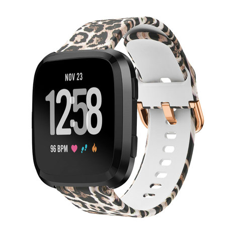 Strap-it Strap-it Bracelet Fitbit Versa Lucky Leopard