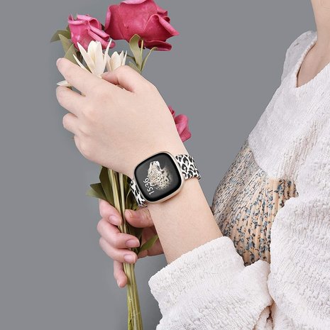 Strap-it Strap-it Bracelet Fitbit Versa 3 Lucky Leopard