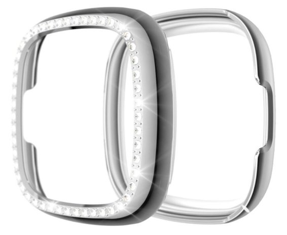 Strap-it Strap-it Coque Fitbit Versa 3 Diamond (argent)